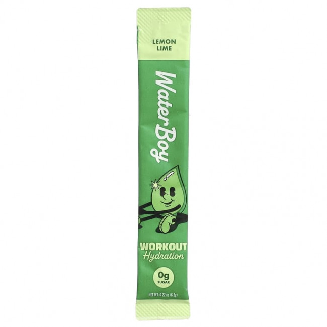 Waterboy, Workout Hydration, смесь для приготовления электролитического напитка, лимон и лайм, 10 пакетиков-стиков по 6,2 г (0,22 унции) Waterboy, Workout Hydration, смесь для приготовления электролитического напитка, лимон и лайм, 10 пакетиков-стиков по 6,2 г (0,22 унции)