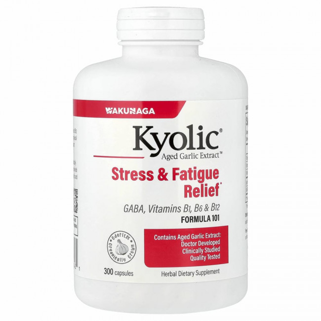 Kyolic, Aged Garlic Extract, выдержанный экстракт чеснока, снятие стресса и усталости, формула 101, 300 капсул Kyolic, Aged Garlic Extract, выдержанный экстракт чеснока, снятие стресса и усталости, формула 101, 300 капсул