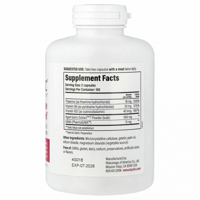 Kyolic, Aged Garlic Extract, выдержанный экстракт чеснока, снятие стресса и усталости, формула 101, 300 капсул Kyolic, Aged Garlic Extract, выдержанный экстракт чеснока, снятие стресса и усталости, формула 101, 300 капсул