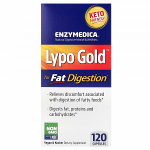 Enzymedica, Lypo Gold, препарат для переваривания жиров, 120 капсул Enzymedica, Lypo Gold, препарат для переваривания жиров, 120 капсул