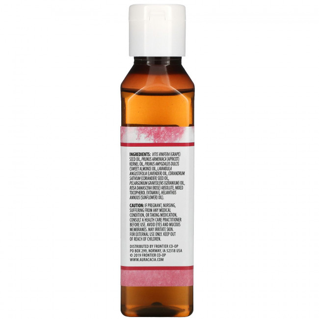 Aura Cacia, Ароматерапевтическое масло для тела, 'Успокаивающая герань', 4 жидких унции (118 мл)