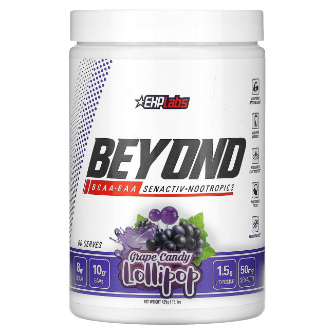 EHPlabs, Beyond BCAA + EAA, леденцы с виноградными конфетами, 429 г (15,1 унции) EHPlabs, Beyond BCAA + EAA, леденцы с виноградными конфетами, 429 г (15,1 унции)