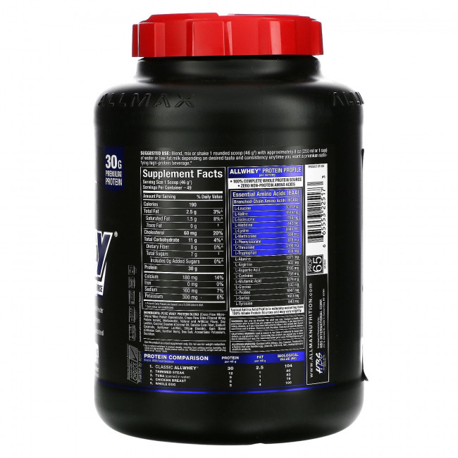 ALLMAX Nutrition, AllWhey Classic, 100%-ный сывороточный белок, французская ваниль, 5 фунтов (2,27 кг) ALLMAX Nutrition, AllWhey Classic, 100%-ный сывороточный белок, французская ваниль, 5 фунтов (2,27 кг)