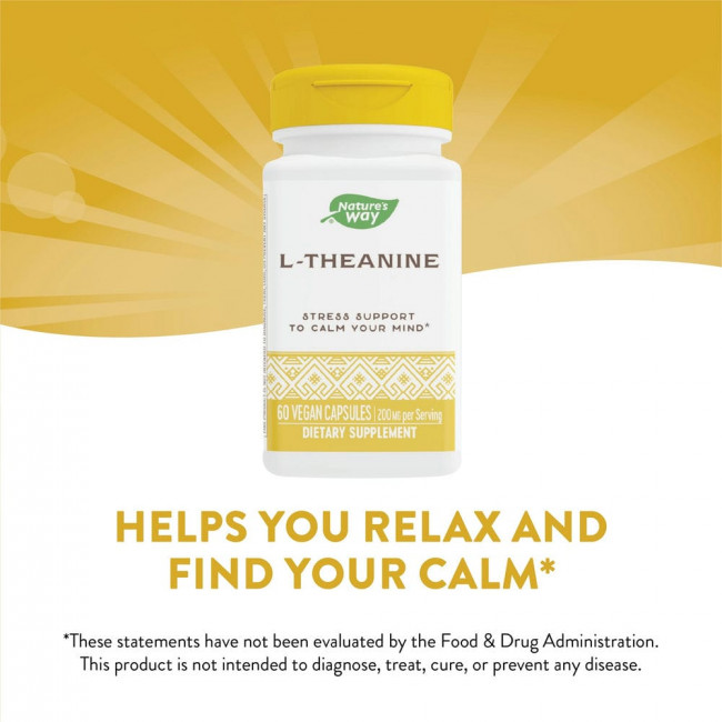 Enzymatic Therapy, L-теанин, 60 растительных капсул