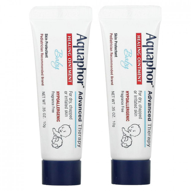Aquaphor, Детская лечебная мазь, 2 тюбика, 10 г (0,35 унции) Aquaphor, Детская лечебная мазь, 2 тюбика, 10 г (0,35 унции)