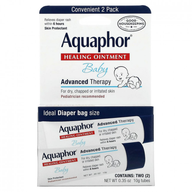 Aquaphor, Детская лечебная мазь, 2 тюбика, 10 г (0,35 унции) Aquaphor, Детская лечебная мазь, 2 тюбика, 10 г (0,35 унции)