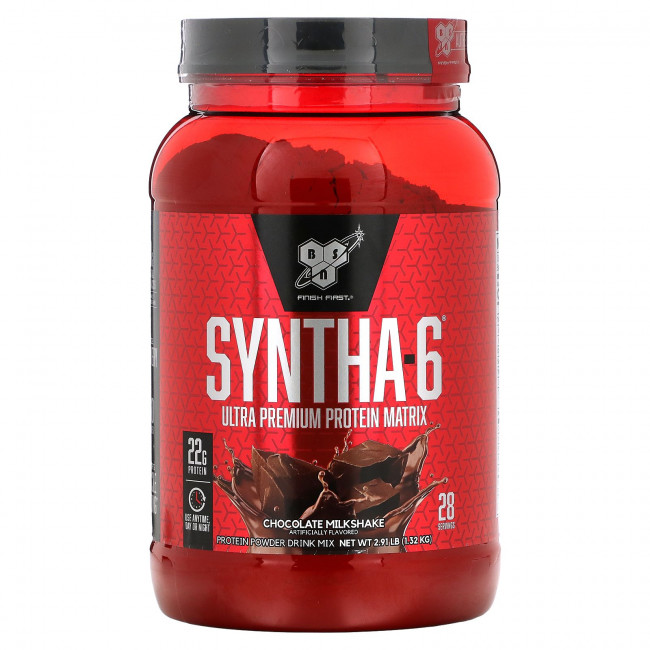 BSN, Syntha-6, белковая матрица ультра-премиум, шоколадный молочный коктейль, 1,32 кг (2,91 фунта) BSN, Syntha-6, белковая матрица ультра-премиум, шоколадный молочный коктейль, 1,32 кг (2,91 фунта)