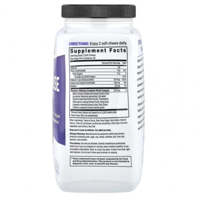 Force Factor, Women's Wellness, средство для поддержки при менопаузе, со вкусом ягодного ассорти, 60 жевательных таблеток Force Factor, Women's Wellness, средство для поддержки при менопаузе, со вкусом ягодного ассорти, 60 жевательных таблеток
