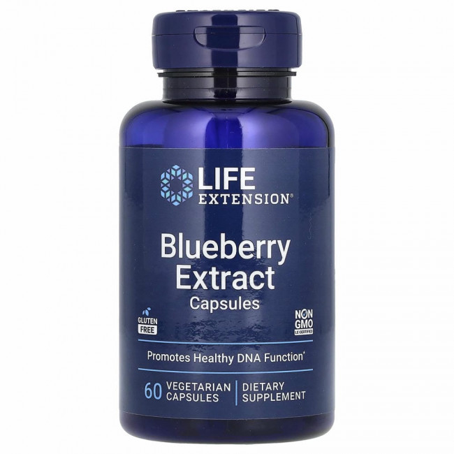 Life Extension, экстракт голубики в капсулах, 60 вегетарианских капсул