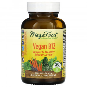 MegaFood, веганский витамин B12, 30 таблеток MegaFood, веганский витамин B12, 30 таблеток