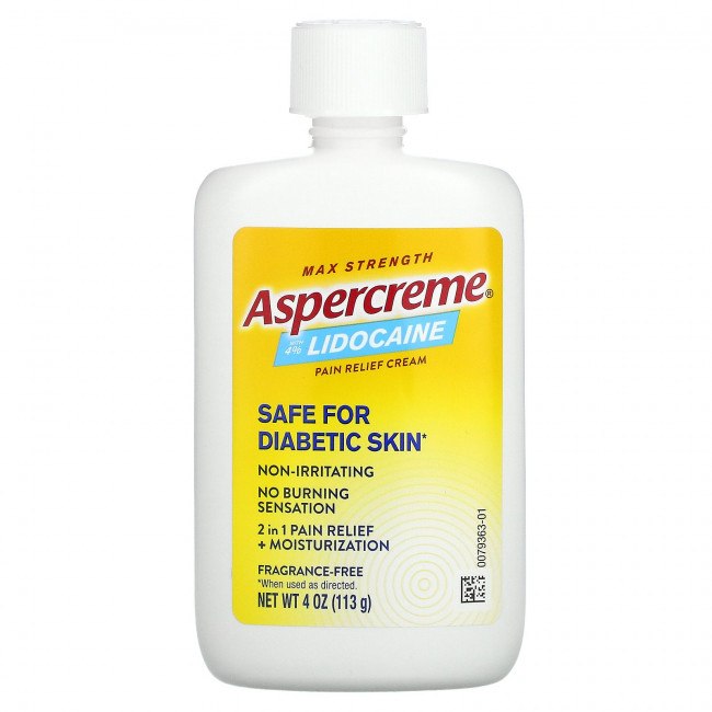 Aspercreme, Обезболивающий крем для ног с 4% лидокаином, максимальная сила действия, без отдушек, 113 г (4 унции) Aspercreme, Обезболивающий крем для ног с 4% лидокаином, максимальная сила действия, без отдушек, 113 г (4 унции)