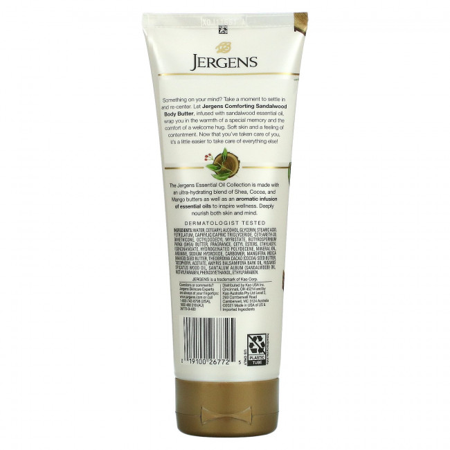 Jergens, Essential Oil Collection, масло для тела, сандаловое дерево, 207 мл (7 жидк. Унций)