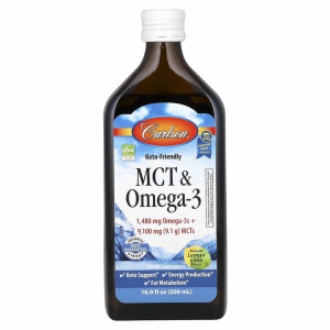 Carlson Labs, MCT и омега-3, натуральный лимон и лайм, 500 мл (16,9 жидк. Унции)