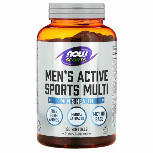 NOW Foods, Sports, Men's Active Sports Multi, комплекс витаминов для мужчин, 180 капсул &mdash; 