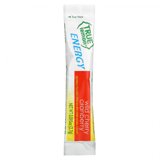 True Citrus, True Lemon, энергетический напиток, черешня и клюква, 6 пакетиков, 16,2 г