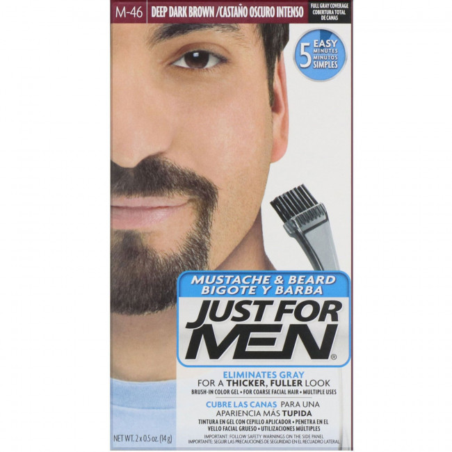 Just for Men, M-46, оттеночный гель для ушей и бороды, темно-коричневый, 2 x 0,5 унции (14 г) Just for Men, M-46, оттеночный гель для ушей и бороды, темно-коричневый, 2 x 0,5 унции (14 г)