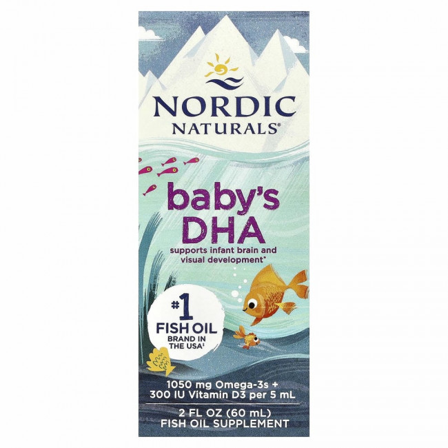 Nordic Naturals, докозагексаеновая кислота (ДГК) с витамином D3 для детей, 1050 мг, 60 мл (2 жидк. унции) Nordic Naturals, докозагексаеновая кислота (ДГК) с витамином D3 для детей, 1050 мг, 60 мл (2 жидк. унции)