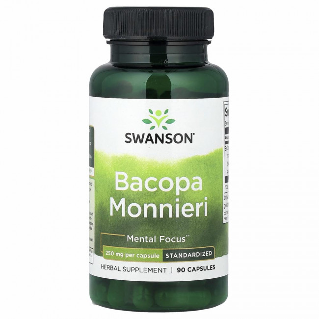 Swanson, Бакопа Монье, 250 мг, 90 капсул
