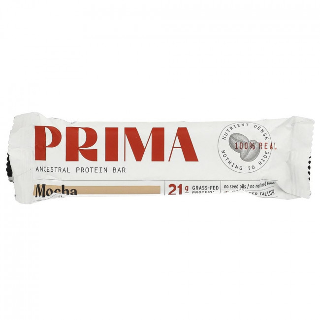Протеиновый батончик Prima Ancestral, вкус мокко, 7 батончиков, по 57 г каждый.