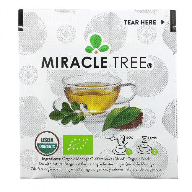 Miracle Tree, Moringa Organic Superfood Tea, Earl Grey, 25 чайных пакетиков, 37,5 г (1,32 унции) Miracle Tree, Moringa Organic Superfood Tea, Earl Grey, 25 чайных пакетиков, 37,5 г (1,32 унции)