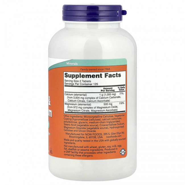 NOW Foods, кальций и магний, 250 таблеток NOW Foods, кальций и магний, 250 таблеток
