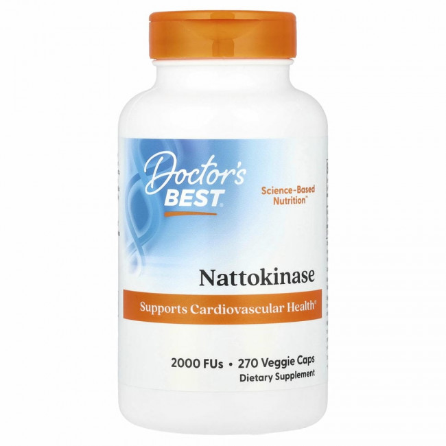 Doctor's Best, наттокиназа, 2000 FU, 270 вегетарианских капсул