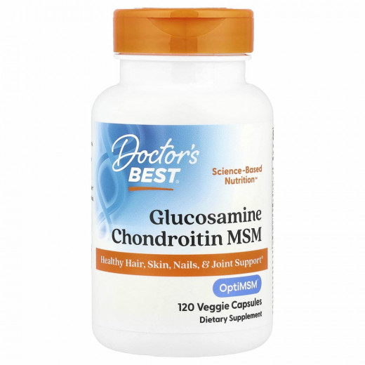 Doctor's Best, глюкозамин, хондроитин и МСМ с OptiMSM, 120 вегетарианских капсул &mdash; 