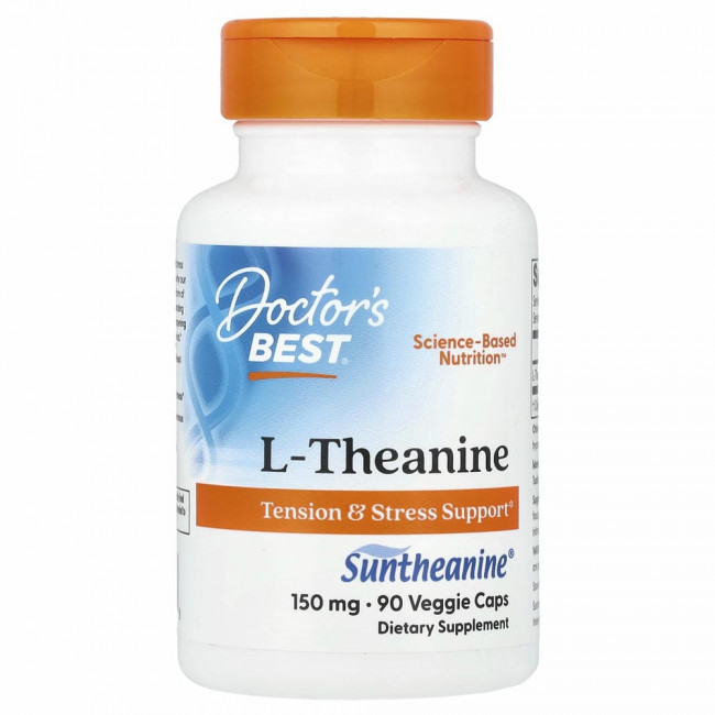 Doctor's Best, L-теанин с Suntheanine, 150 мг, 90 вегетарианских капсул