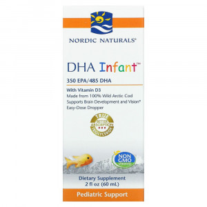 Nordic Naturals, Докозагексаеновая кислота (ДГК) с витамином D3 для младенцев, 60 мл (2 жидкие унции) Nordic Naturals, Докозагексаеновая кислота (ДГК) с витамином D3 для младенцев, 60 мл (2 жидкие унции)