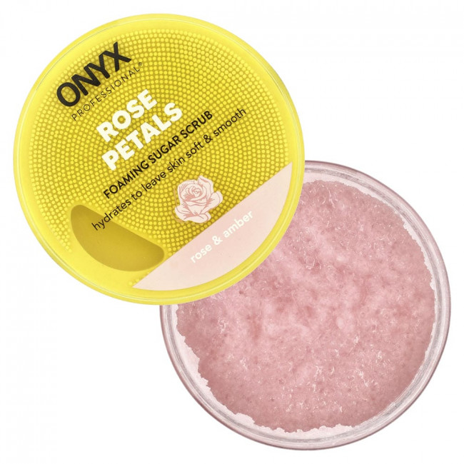Onyx Professional, Rose Petals, Пенящийся сахарный скраб, Роза и Амбра, 453 г (16 унций)