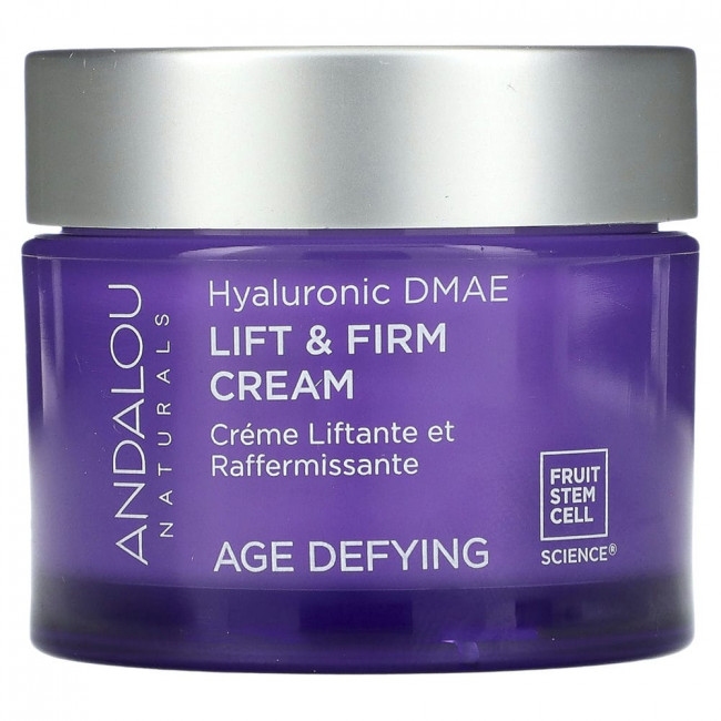 Andalou Naturals, Andalou Naturals, лифтинговый укрепляющий крем с гиалуроновой кислотой и ДМАЭ, 1,7 жидкой унции (50 мл) Andalou Naturals, Andalou Naturals, лифтинговый укрепляющий крем с гиалуроновой кислотой и ДМАЭ, 1,7 жидкой унции (50 мл)