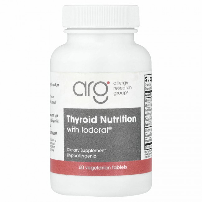 Allergy Research Group, Thyroid Nutrition с йодоралом, 60 вегетарианских таблеток Allergy Research Group, Thyroid Nutrition с йодоралом, 60 вегетарианских таблеток