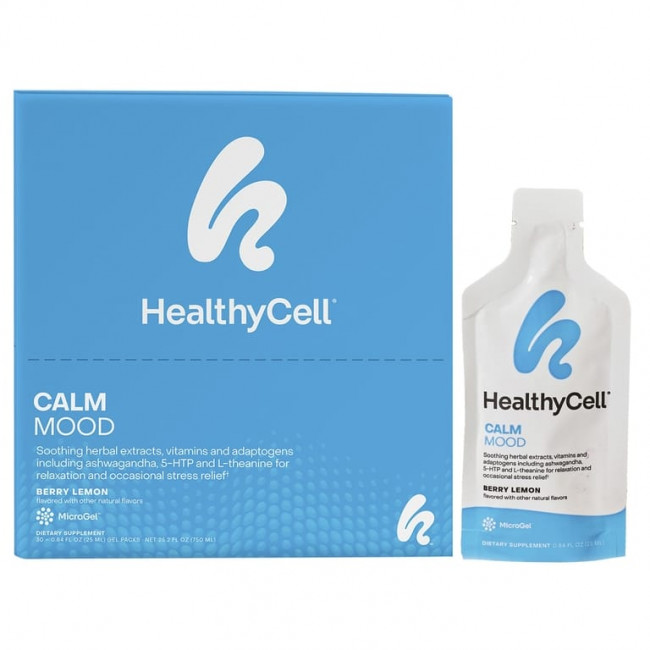 HealthyCell, Calm Mood, гель с ягодным вкусом и лимоном, 30 пакетиков по 25 мл (0,84 жидк. унции) HealthyCell, Calm Mood, гель с ягодным вкусом и лимоном, 30 пакетиков по 25 мл (0,84 жидк. унции)