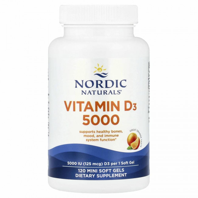 Nordic Naturals, Витамин D3 5000, со вкусом апельсина, 5000 МЕ, 120 мягких желатиновых капсул Nordic Naturals, Витамин D3 5000, со вкусом апельсина, 5000 МЕ, 120 мягких желатиновых капсул