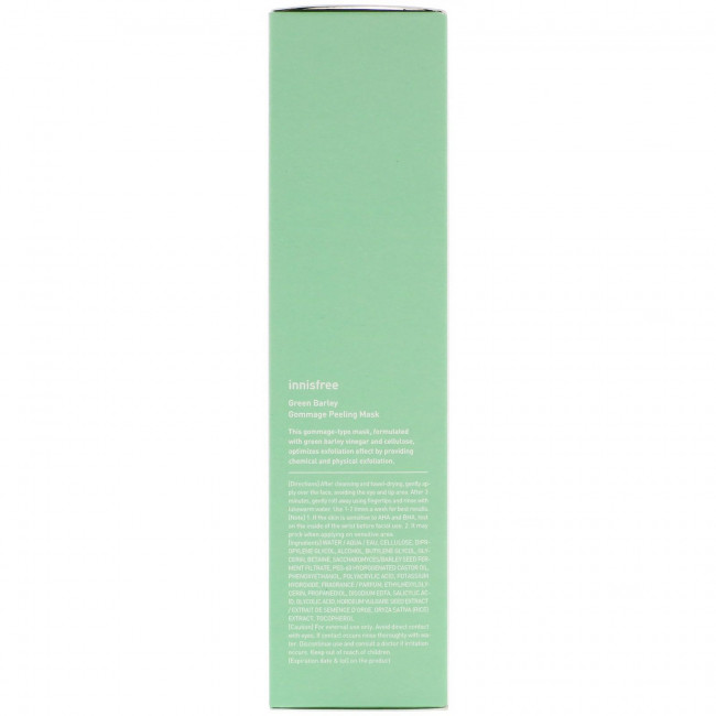 Innisfree, зеленый ячмень, косметическая маска-пилинг, гоммаж, 120 мл (4,05 жидк. унции)