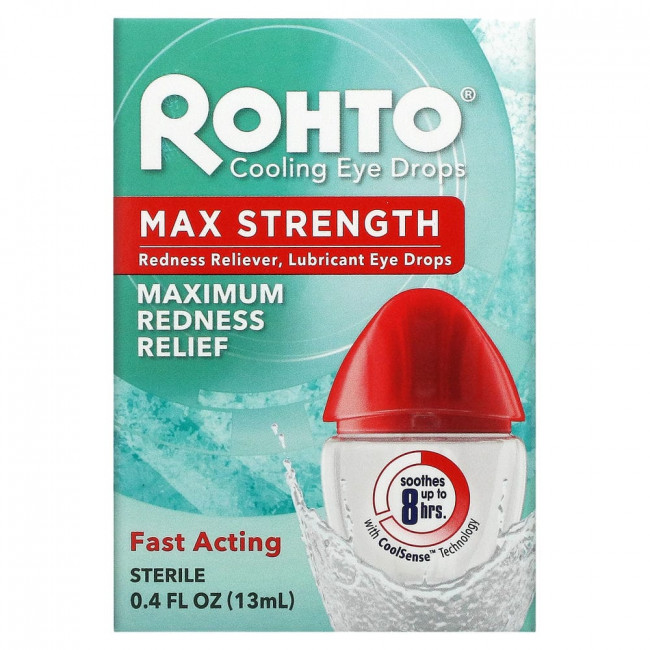 Rohto, Охлаждающие глазные капли, Максимальная эффективность Уменьшение покраснения, 13 мл Rohto, Охлаждающие глазные капли, Максимальная эффективность Уменьшение покраснения, 13 мл