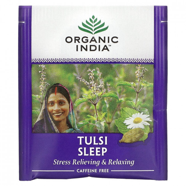 Organic India, Чай с тулси для сна, без кофеина, 18 пакетиков, 32,4 г (1,14 унции) Organic India, Чай с тулси для сна, без кофеина, 18 пакетиков, 32,4 г (1,14 унции)