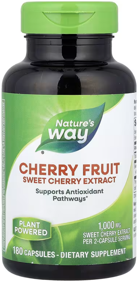 Nature's Way, Cherry Fruit, экстракт черешни, 500 мг, 180 капсул