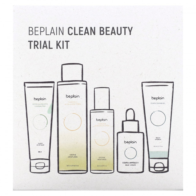 Beplain, Clean Beauty, пробный набор, набор из 5 предметов