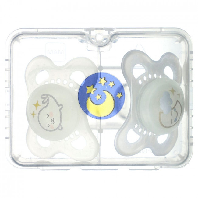 MAM, Night Pacifier, 0-6 Months, 2 Count