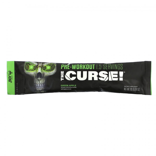 JNX Sports, The Curse, перед тренировкой, зеленое яблоко, 1 шт., 8 г (0,28 унции) JNX Sports, The Curse, перед тренировкой, зеленое яблоко, 1 шт., 8 г (0,28 унции)