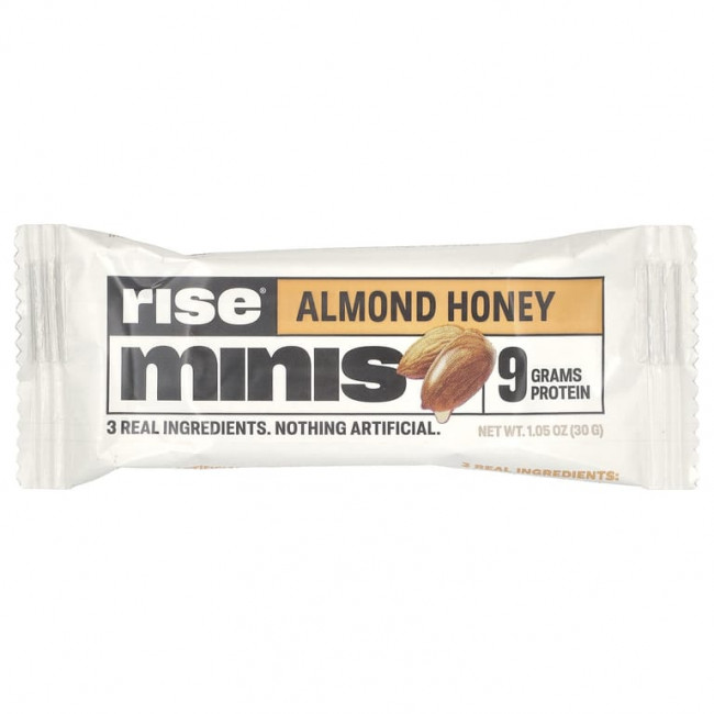 Rise Bar, Rise Minis, протеиновые мини-батончики, миндальный мед, 24 протеиновых батончика размером с порцию, 30 г (1,05 унции) каждый Rise Bar, Rise Minis, протеиновые мини-батончики, миндальный мед, 24 протеиновых батончика размером с порцию, 30 г (1,05 унции) каждый