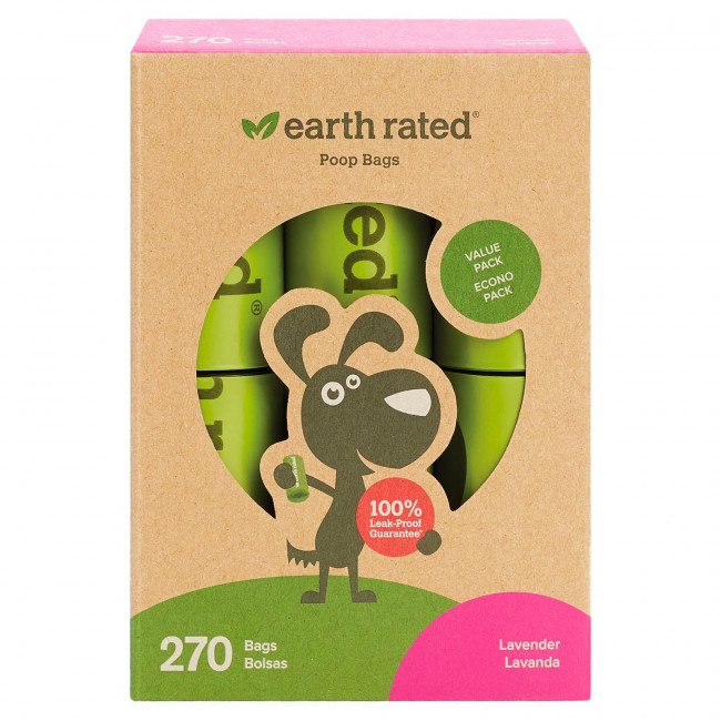 Earth Rated, пакеты для уборки за собаками, лаванда, 270 пакетов Earth Rated, пакеты для уборки за собаками, лаванда, 270 пакетов