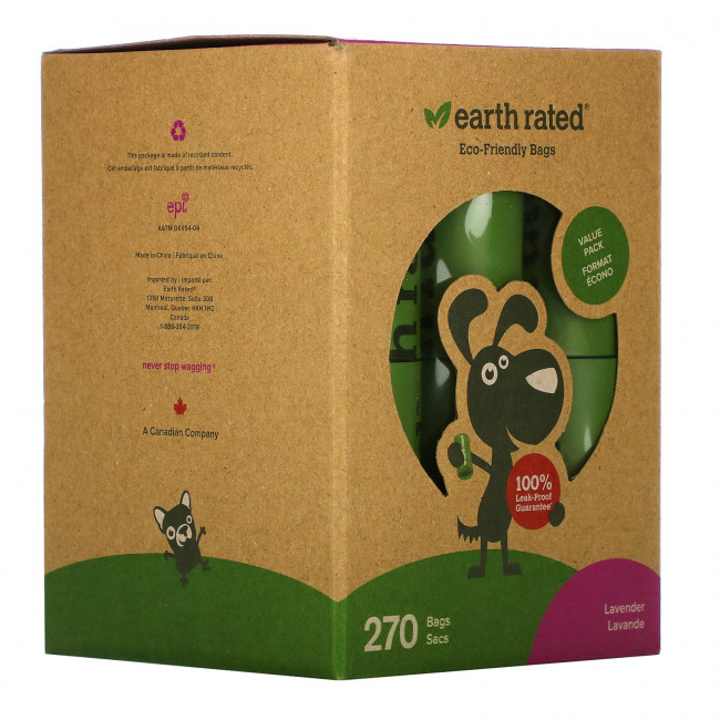 Earth Rated, пакеты для уборки за собаками, лаванда, 270 пакетов Earth Rated, пакеты для уборки за собаками, лаванда, 270 пакетов