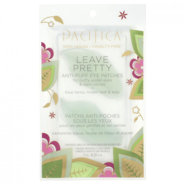 Pacifica, Leave Pretty, Патчи от отеков под глазами, 2 точечные маски, 7 мл (0,23 жидких унции)