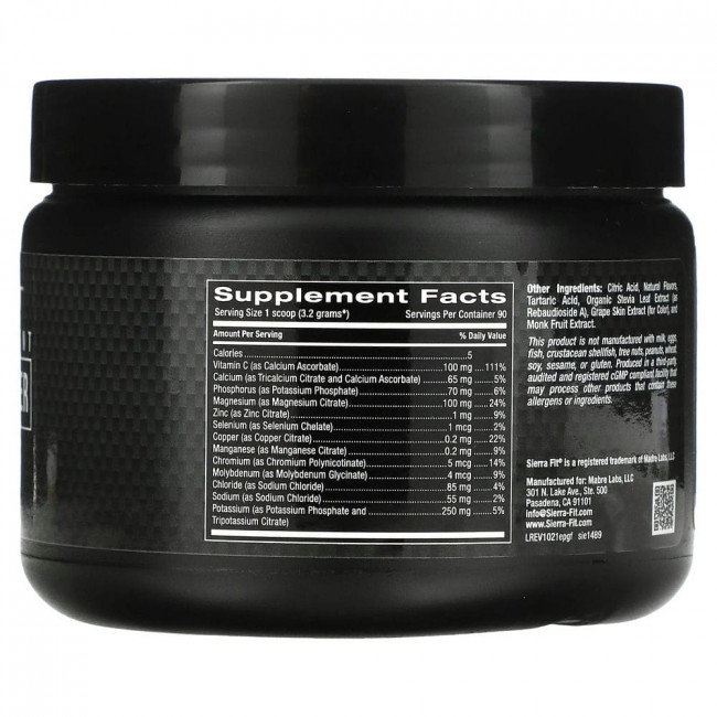 Sierra Fit, Порошок электролитов со вкусом винограда, 274 г (9,7 унции) Sierra Fit, Порошок электролитов со вкусом винограда, 274 г (9,7 унции)