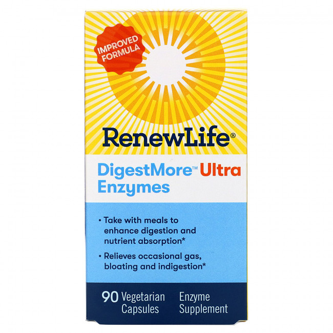 Renew Life, DigestMore Ultra Enzymes, 90 вегетарианских капсул Renew Life, DigestMore Ultra Enzymes, 90 вегетарианских капсул
