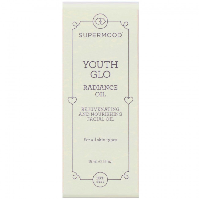 Supermood, Youth Glo, восстанавливающее масло для лица с эффектом сияния, 15 мл