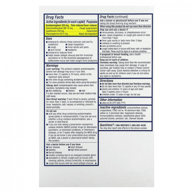 Mucinex, Fast-Max Cold, Flue & Sore Throat, Maximum Strength, For Ages 12+, 20 Caplets