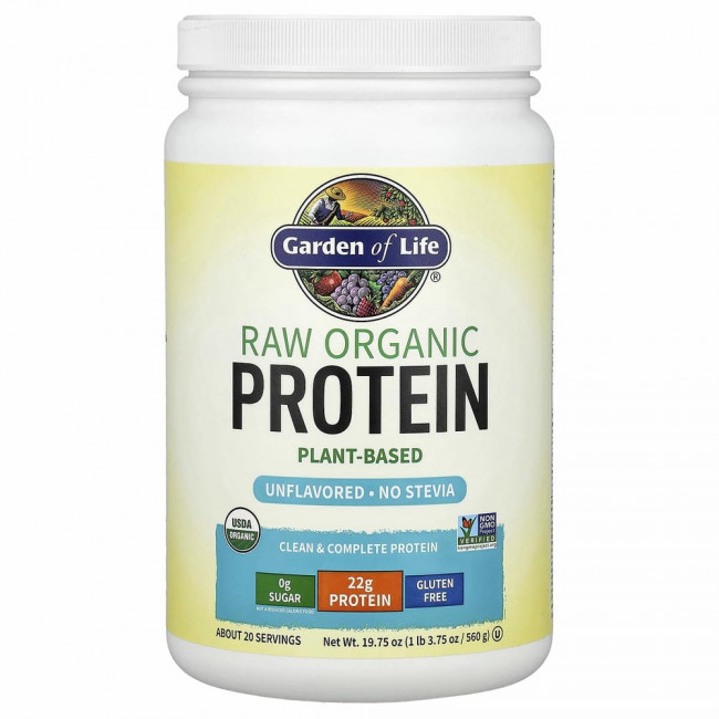 Garden of Life, Органический белок RAW, органическая растительная формула, без ароматизаторов, 560 г (19,75 унции) Garden of Life, Органический белок RAW, органическая растительная формула, без ароматизаторов, 560 г (19,75 унции)